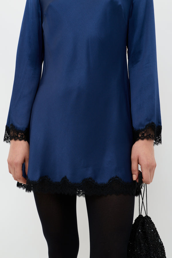 Rixo Ridley Mini Dress Midnight Navy