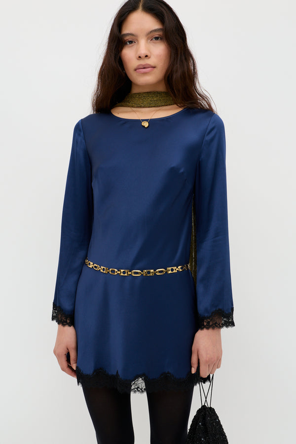 rixo Ridley Mini Dress Midnight Navy