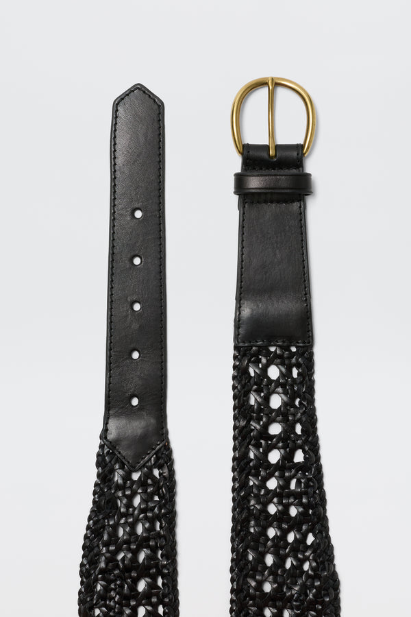 Rixo Roxella Leather Belt Black