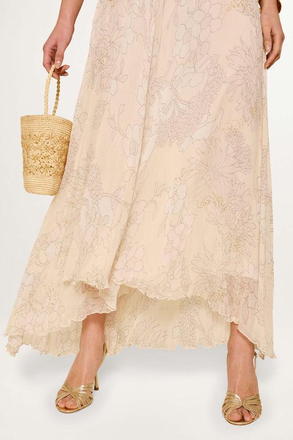 Rixo Samira Gown French Floral Glitter