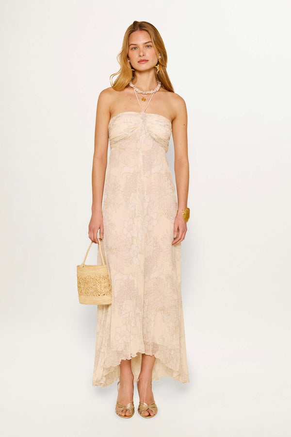 rixo Samira Gown French Floral Glitter