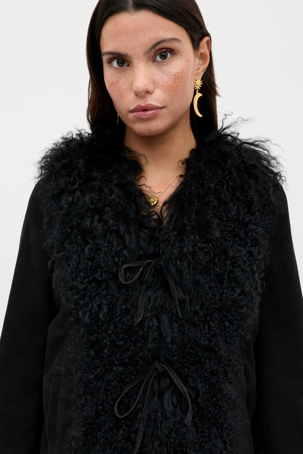 Rixo Sammy Suede Jacket Black