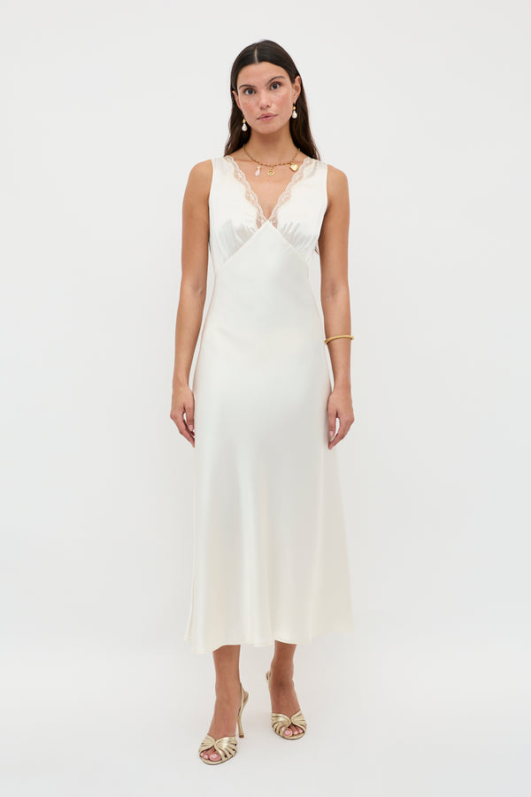 rixo Sandrine Midi Dress Pearl