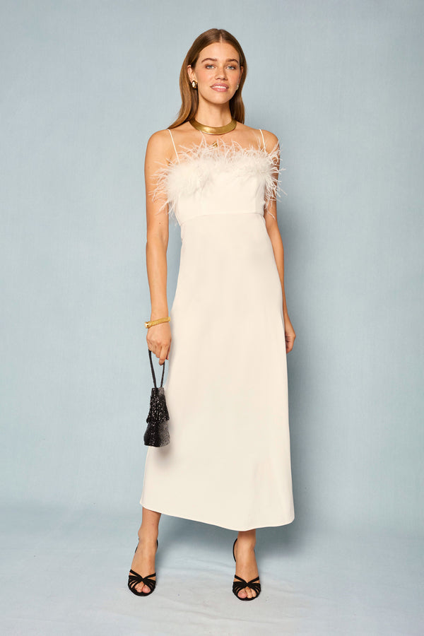 rixo Selene Midi Dress Ivory