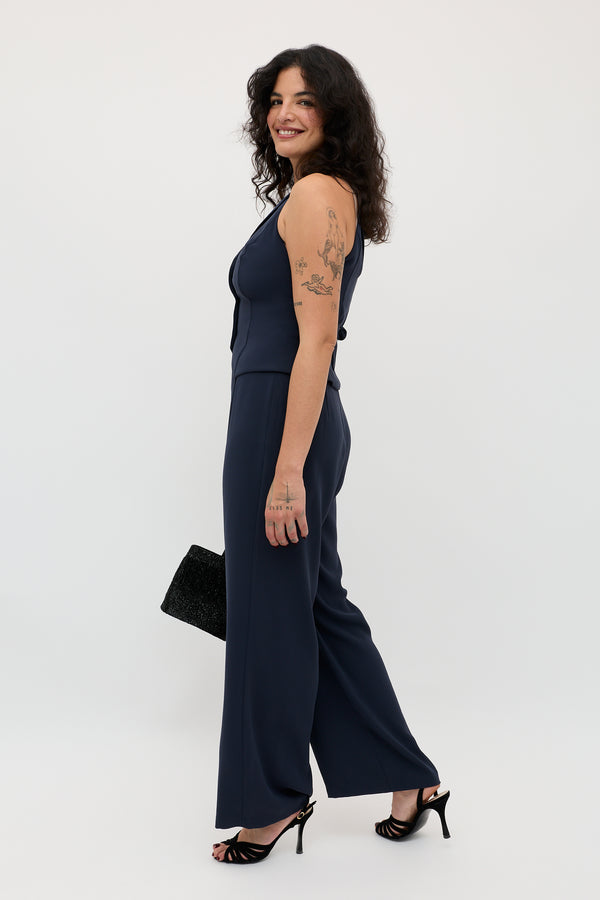 Rixo Sienna Jumpsuit Navy