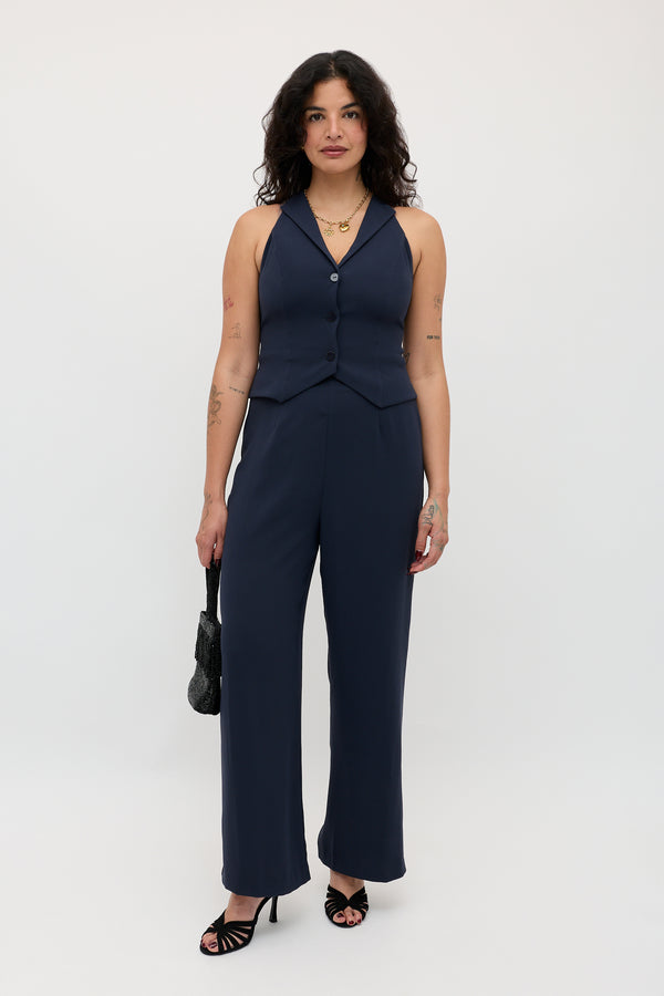 rixo Sienna Jumpsuit Navy
