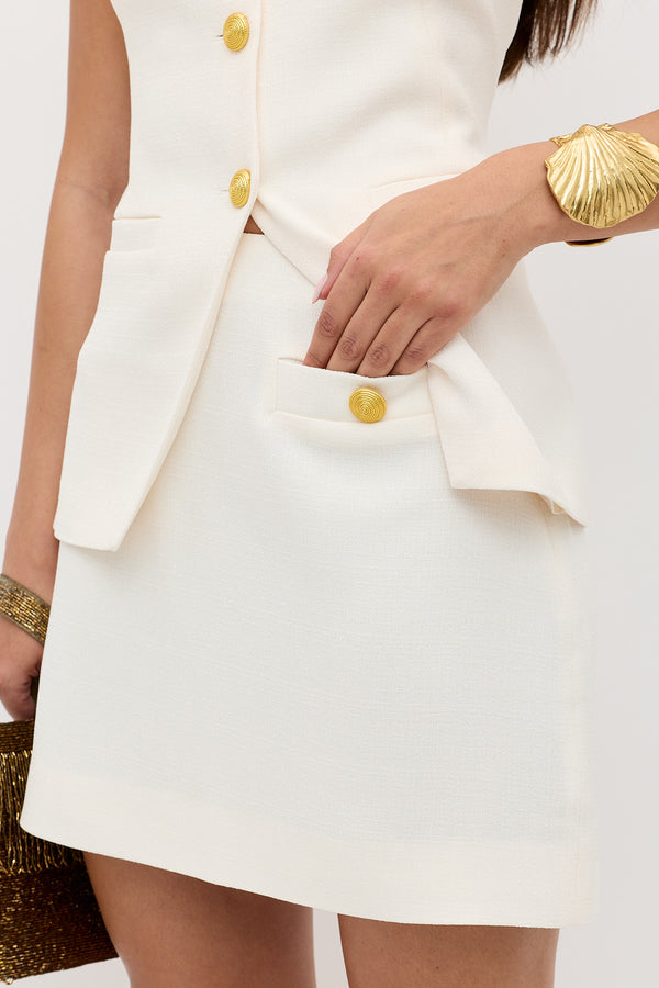 Rixo Stefania Skirt Pearl