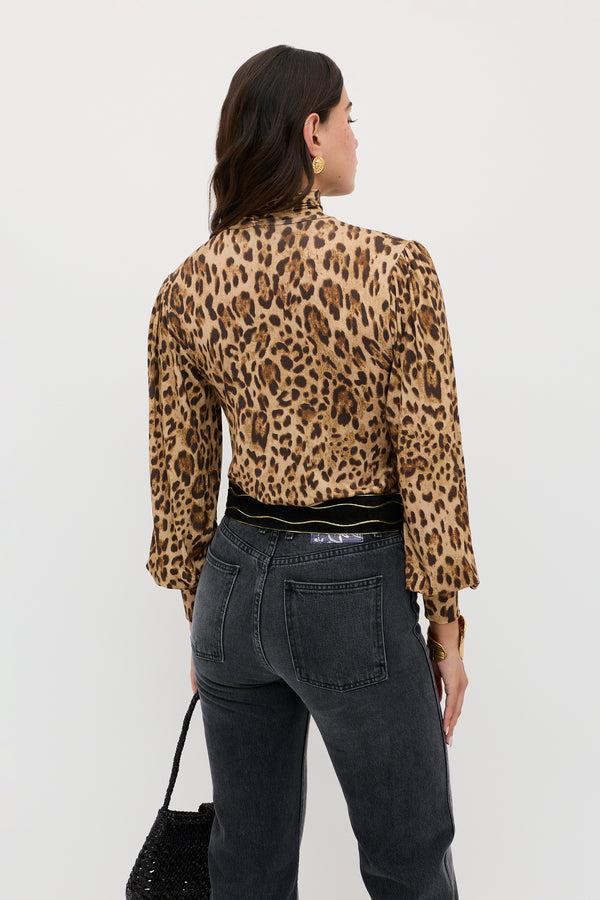 Rixo Suki Top Mila Leopard Brown