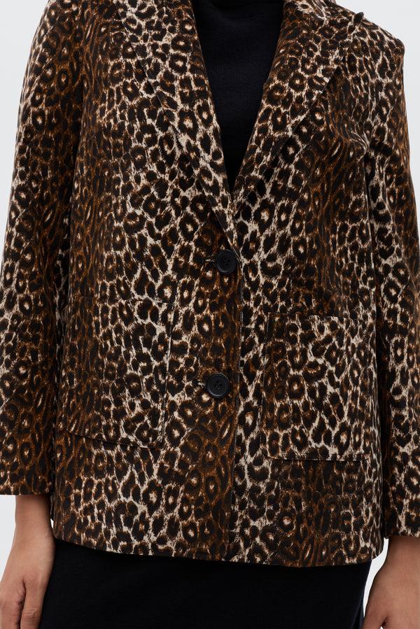 Rixo Xander Jacket Lyra Leopard Black