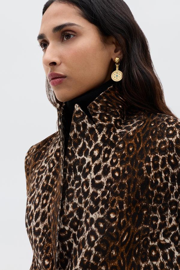Rixo Xander Jacket Lyra Leopard Black