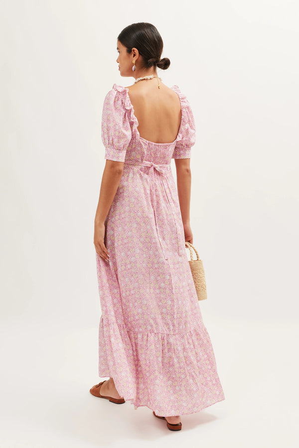 Rixo Sorana Cotton-Blend Midi Dress Shell Pansy Blush