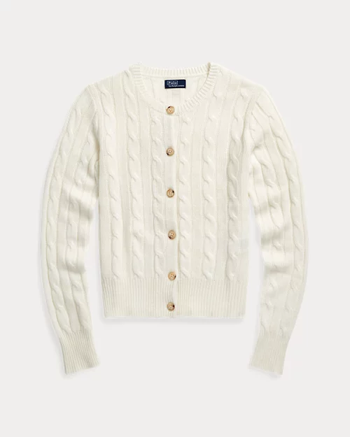 Rlx Ralph Lauren Cable-Knit Cashmere Crewneck Cardigan