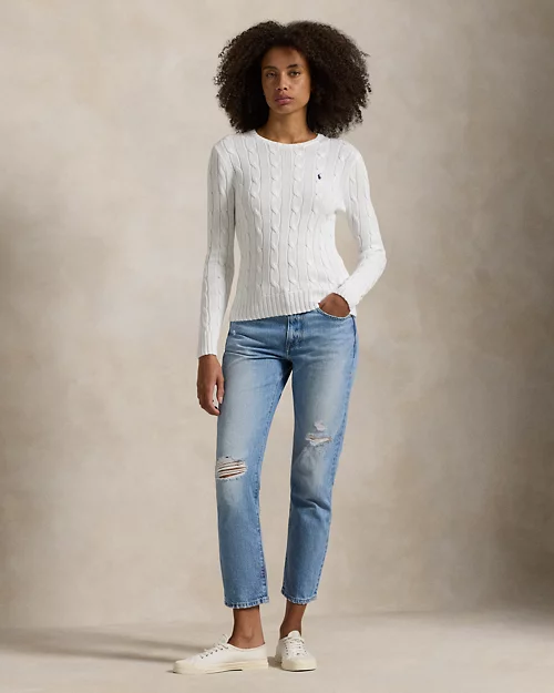 Rlx Ralph Lauren Cable-Knit Cotton Crewneck Sweater