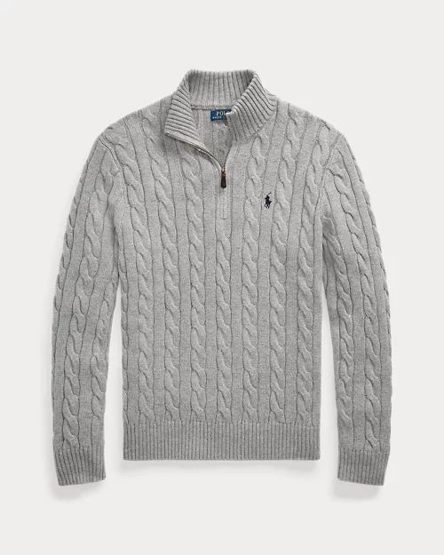 Rlx Ralph Lauren Cable-Knit Cotton Quarter-Zip Sweater