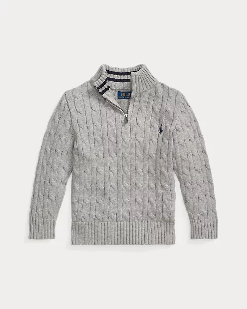 Rlx Ralph Lauren Cable-Knit Cotton Quarter-Zip Sweater
