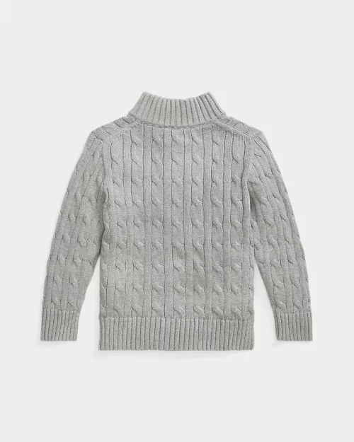Rlx Ralph Lauren Cable-Knit Cotton Quarter-Zip Sweater