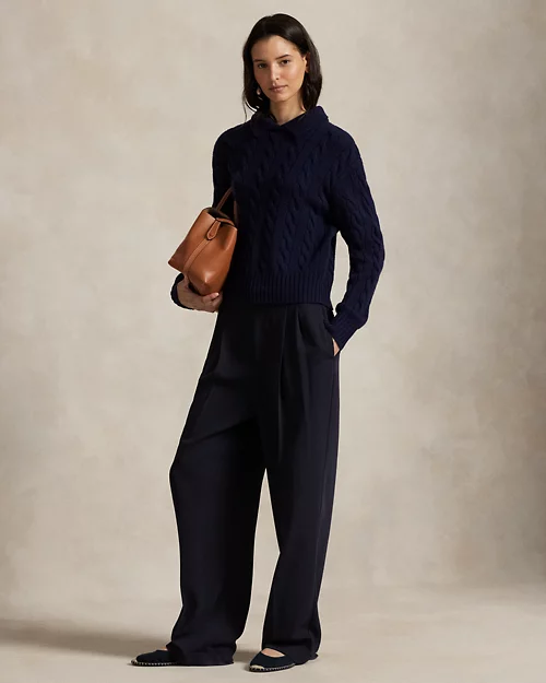 Rlx Ralph Lauren Cable-Knit Wool-Cashmere Polo Sweater