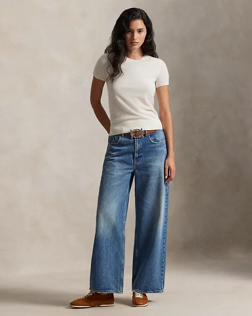 Rlx Ralph Lauren Cashmere Short-Sleeve Crewneck Sweater