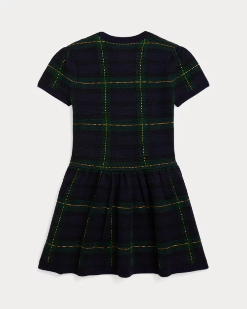 Rlx Ralph Lauren Embroidered Plaid Merino Wool Dress