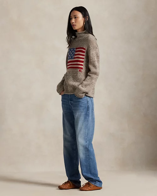 Rlx Ralph Lauren Flag Wool-Blend Turtleneck Sweater