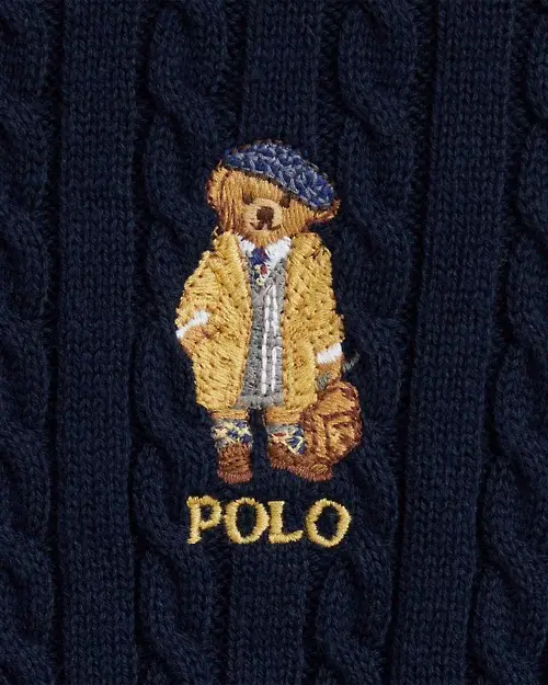 Rlx Ralph Lauren Polo Bear Mini-Cable Cotton Cardigan