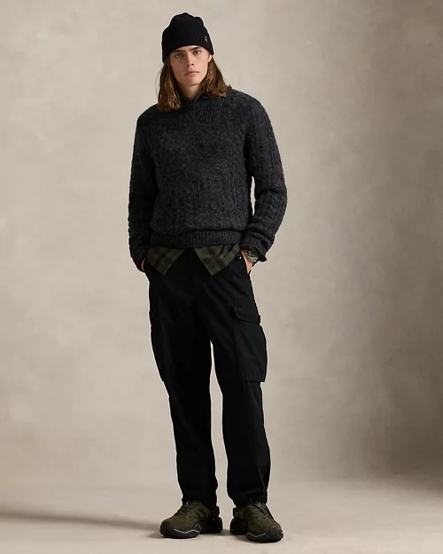 Rlx Ralph Lauren Aran-Knit Flag Wool-Blend Sweater