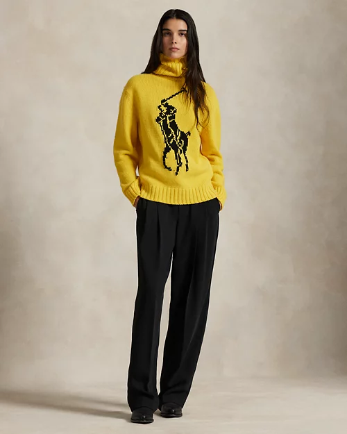 Rlx Ralph Lauren Big Pony Wool Turtleneck Sweater