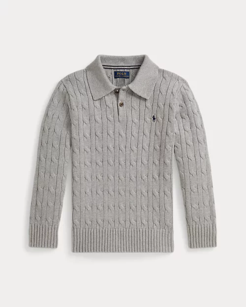 Rlx Ralph Lauren Cable-Knit Cotton Polo Sweater