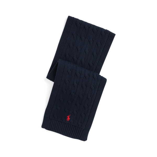 rlx ralph lauren Cable-Knit Cotton Scarf