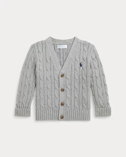 rlx ralph lauren Cable-Knit Cotton V-Neck Cardigan