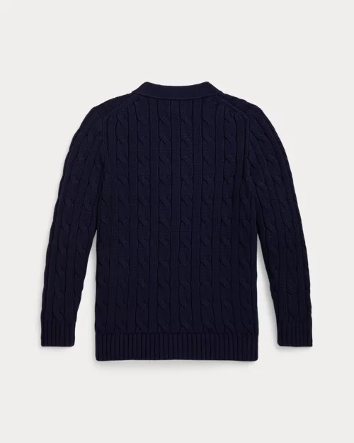 Rlx Ralph Lauren Cable-Knit Cotton V-Neck Cardigan