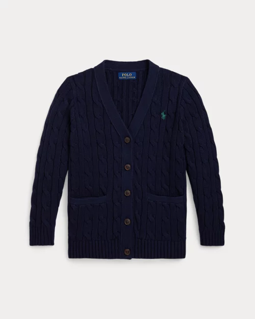rlx ralph lauren Cable-Knit Cotton V-Neck Cardigan