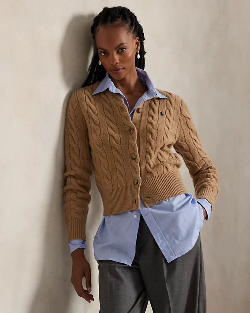 Rlx Ralph Lauren Cable-Knit Wool-Cashmere Cardigan