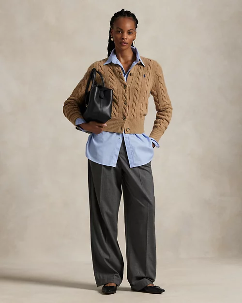 Rlx Ralph Lauren Cable-Knit Wool-Cashmere Cardigan