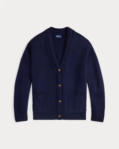 Rlx Ralph Lauren Cable-Trim Wool-Cashmere Cardigan