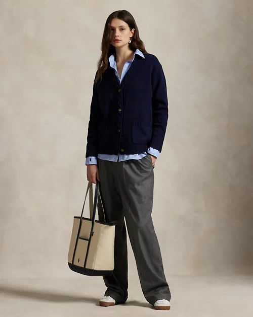 Rlx Ralph Lauren Cable-Trim Wool-Cashmere Cardigan