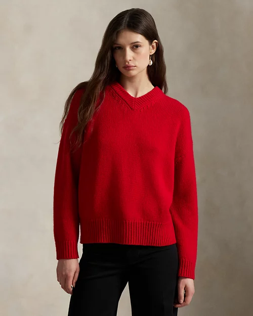 Rlx Ralph Lauren Cashmere High V-Neck Sweater