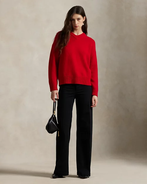 Rlx Ralph Lauren Cashmere High V-Neck Sweater