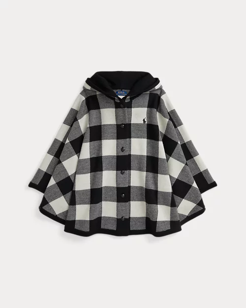 Rlx Ralph Lauren Checked Wool Hooded Poncho