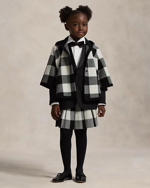 Rlx Ralph Lauren Checked Wool Hooded Poncho