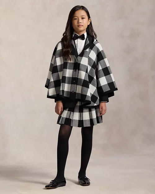 rlx ralph lauren Checked Wool Hooded Poncho