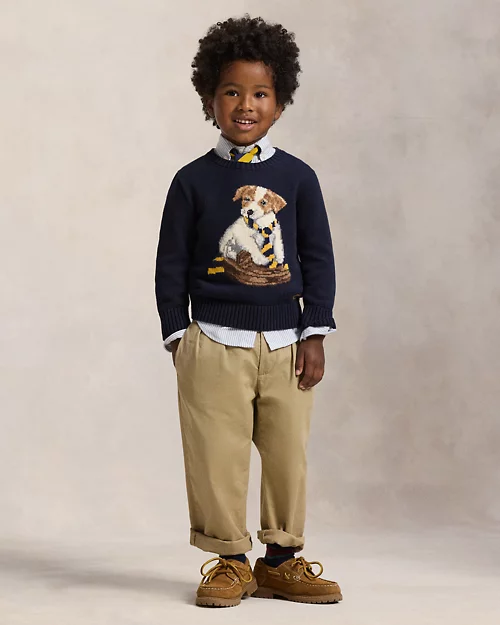 Rlx Ralph Lauren Dog-Intarsia Cotton Sweater