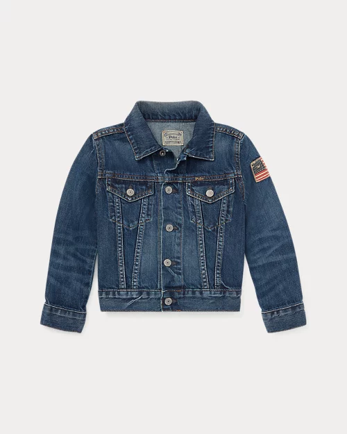 Rlx Ralph Lauren Flag Denim Trucker Jacket