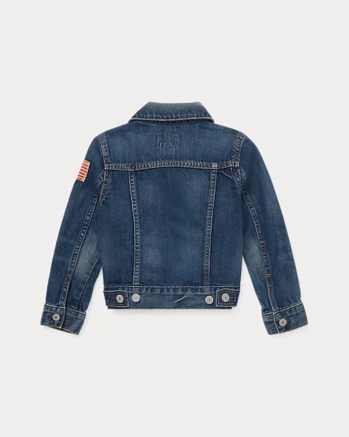 Rlx Ralph Lauren Flag Denim Trucker Jacket