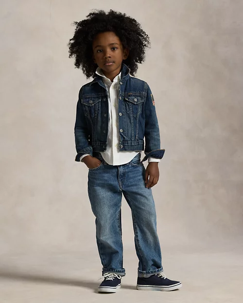 Rlx Ralph Lauren Flag Denim Trucker Jacket