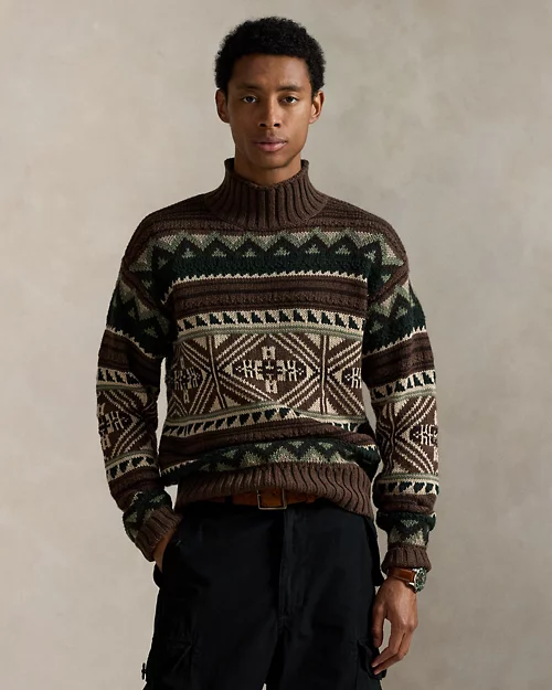Rlx Ralph Lauren Geometric Cotton-Blend Sweater