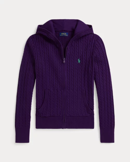 Rlx Ralph Lauren Mini-Cable Cotton Full-Zip Hoodie