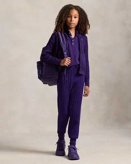 Rlx Ralph Lauren Mini-Cable Cotton Full-Zip Hoodie