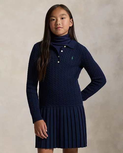 Rlx Ralph Lauren Mini-Cable Polo Sweater Dress