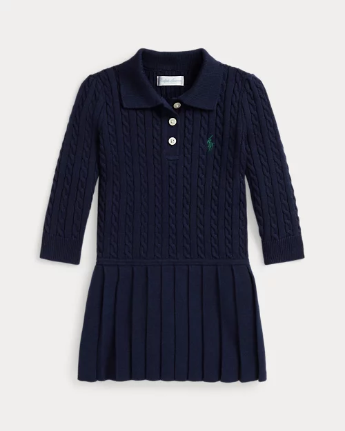 rlx ralph lauren Mini-Cable Polo Sweater Dress